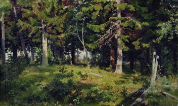 風景 Painting - 森の中の開拓 1889 古典的な風景 イワン・イワノビッチの木々